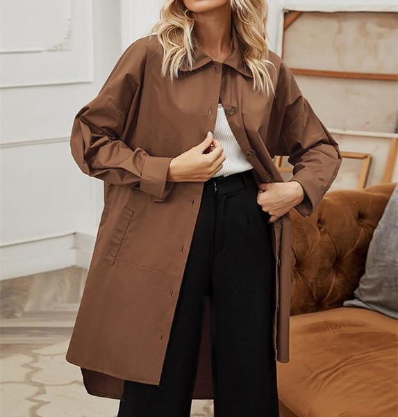 women's jackets designer women jacket turn down collar single breasted female fashion mid long outerwear coat, Black;brown
women's jackets designer women jacket turn down collar single breasted female fashion mid long outerwear coat, Black;brown