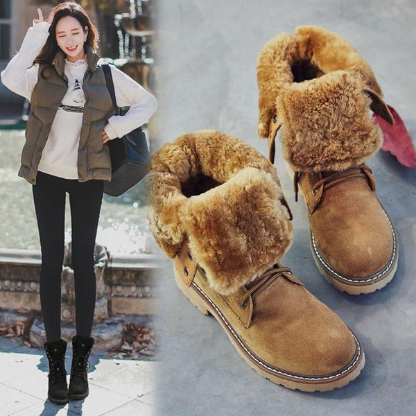 boots genuine leather snow woman winter warm thick fuax fur shoes mid-calf ladies platform waterproof plus velvet fashion, Black
boots genuine leather snow woman winter warm thick fuax fur shoes mid-calf ladies platform waterproof plus velvet fashion, Black