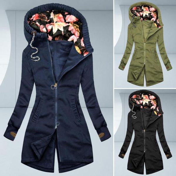 women's wool & blends women hooded coat floral print patchwork drawstring zipper hoodies irregular bottom oversize sweatshirt for autum, Black
women's wool & blends women hooded coat floral print patchwork drawstring zipper hoodies irregular bottom oversize sweatshirt for autum, Black