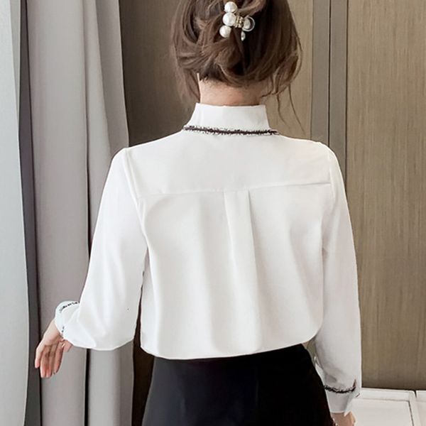 sweaters spring elegant pocket blouses loose long sleeve chiffon blouse casual shirts women's clothing blusas, White;black
sweaters spring elegant pocket blouses loose long sleeve chiffon blouse casual shirts women's clothing blusas, White;black