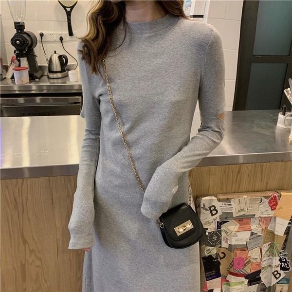 casual dresses fall 2021 arrivals chic hollow out design vestidos korean fashion o neck long sleeve robe elegant temperament woman dress, Black;gray
casual dresses fall 2021 arrivals chic hollow out design vestidos korean fashion o neck long sleeve robe elegant temperament woman dress, Black;gray
