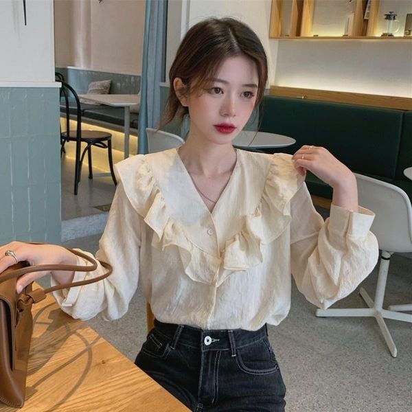 women's blouses & shirts french style early autumn sense ruffled v-neck long sleeve shirt sweet super fairy white
women's blouses & shirts french style early autumn sense ruffled v-neck long sleeve shirt sweet super fairy white