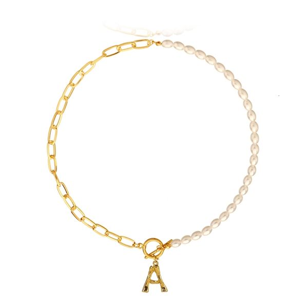 2021 elegant letter pearl choker necklaces for women gold 26 initial pendant necklace toggle chain jewelry party gifts, Silver
2021 elegant letter pearl choker necklaces for women gold 26 initial pendant necklace toggle chain jewelry party gifts, Silver