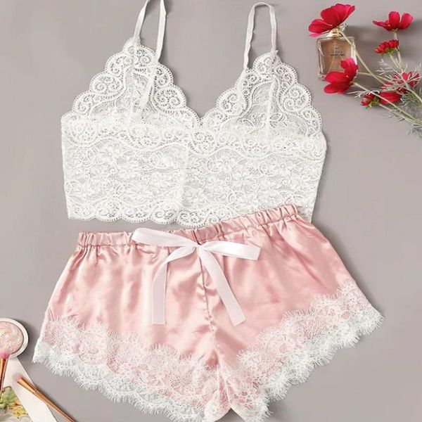bras sets floral lace cami with satin shorts lingerie set women 2021 summer ladies bra and panty underwear lenceria, Red;black
bras sets floral lace cami with satin shorts lingerie set women 2021 summer ladies bra and panty underwear lenceria, Red;black