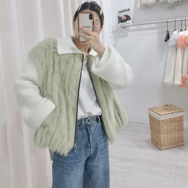 women's fur & faux women real coat loose winter warm genuine jacket fashion outwear luxury natural with mink cashmere, Black
women's fur & faux women real coat loose winter warm genuine jacket fashion outwear luxury natural with mink cashmere, Black