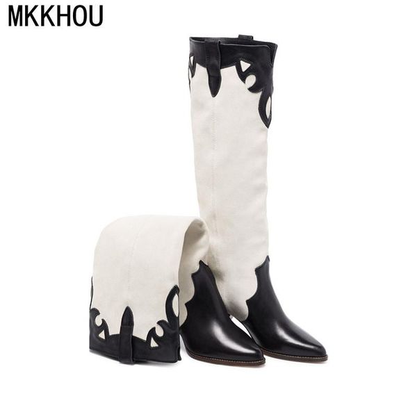 boots mkkhou fashion knee-length women's winter color matching cowhide british style casual pointed mid-heel western, Black
boots mkkhou fashion knee-length women's winter color matching cowhide british style casual pointed mid-heel western, Black