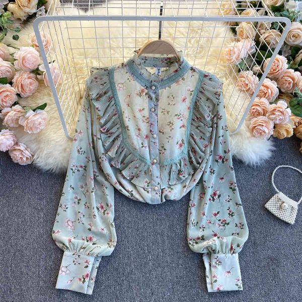 singreiny women chiffon loose blouse spring o neck button puff sleeve korean floral print ruffle blouses new style 210419, White
singreiny women chiffon loose blouse spring o neck button puff sleeve korean floral print ruffle blouses new style 210419, White
