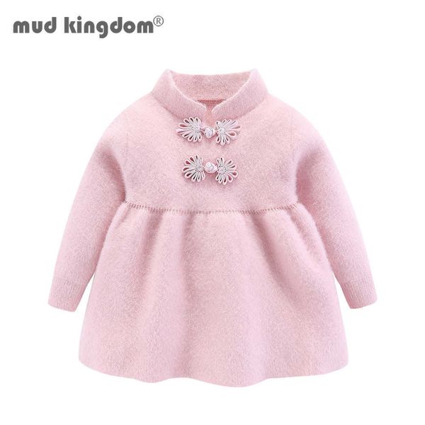 

mudkingdom girls sweaters cute chinese style vintage solid long sleeve clothes 210615, Blue