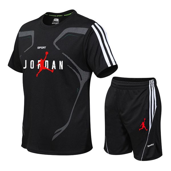 summer sportswear new fashion running fitness quick drying short sleeve t-shirt shorts men's 2-piece set, Black
summer sportswear new fashion running fitness quick drying short sleeve t-shirt shorts men's 2-piece set, Black