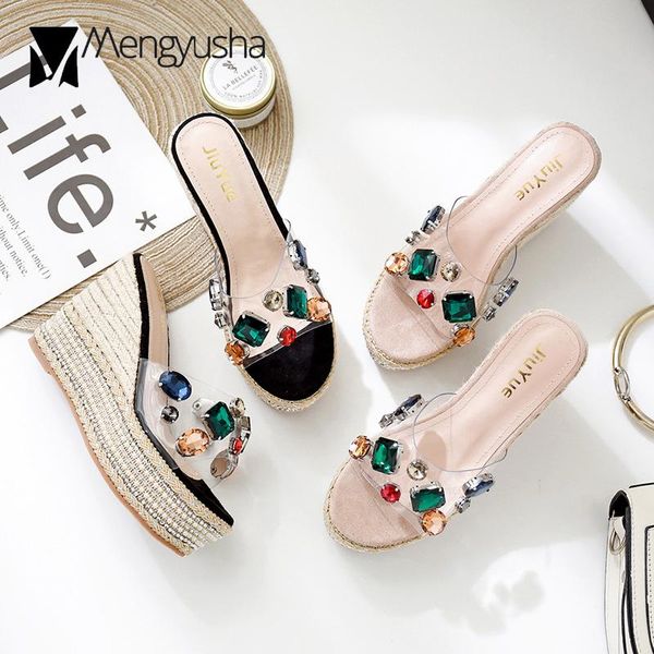 string beads wedges shoes woman colorful rhinestone transparent sandals brand straw high heels flip flops crystal slippers c912, Black
string beads wedges shoes woman colorful rhinestone transparent sandals brand straw high heels flip flops crystal slippers c912, Black