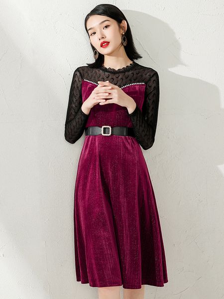 noble elegant graceful dress autumn 2021new black mesh stitching mid-length slimming velvet skirt, Black;gray
noble elegant graceful dress autumn 2021new black mesh stitching mid-length slimming velvet skirt, Black;gray