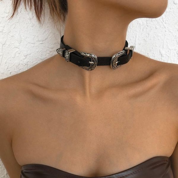 chains lalynnly halloween vintage hyperbole pu belt buckle style choker necklace for women party accessories gifts neck jewelry n9556, Silver
chains lalynnly halloween vintage hyperbole pu belt buckle style choker necklace for women party accessories gifts neck jewelry n9556, Silver