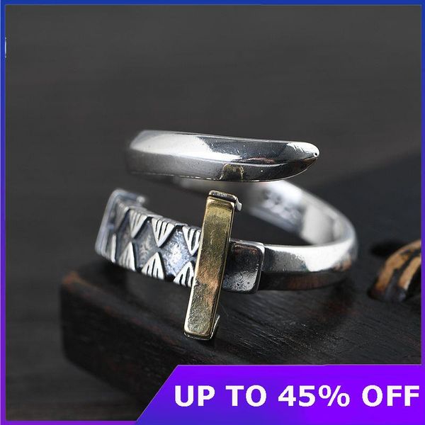 cluster rings 100% pure 925 sterling silver vintage thai mens ring fashion polishing sword punk jewelry gifts, Golden;silver
cluster rings 100% pure 925 sterling silver vintage thai mens ring fashion polishing sword punk jewelry gifts, Golden;silver