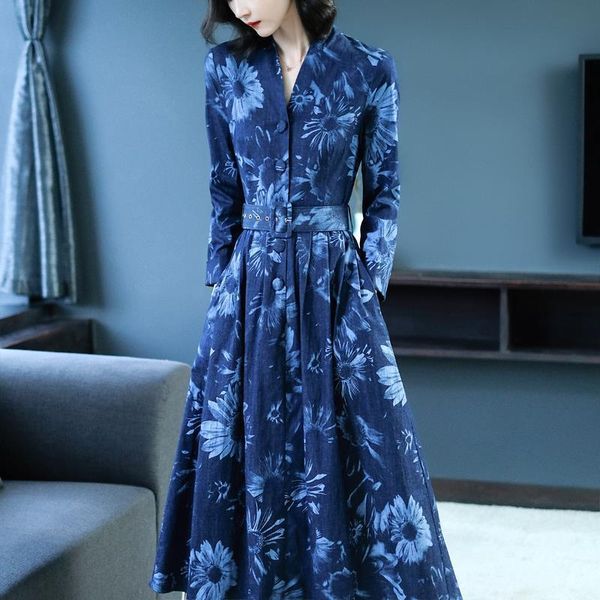 casual dresses women long sleeve button shirt dress floral print belt high waist v-neck elegant fashion lady party midi female clothin, Black;gray
casual dresses women long sleeve button shirt dress floral print belt high waist v-neck elegant fashion lady party midi female clothin, Black;gray