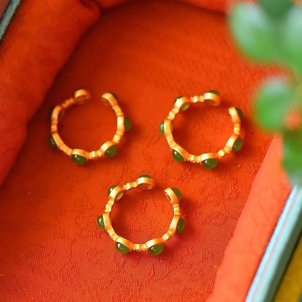cluster rings original ancient gold craftsmanship yang green jasper opening adjustable ring chinese style retro charm brand silver jewelry, Golden;silver
cluster rings original ancient gold craftsmanship yang green jasper opening adjustable ring chinese style retro charm brand silver jewelry, Golden;silver
