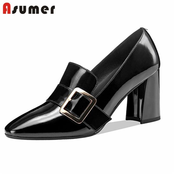 dress shoes asumer 2021 est ladies office high heel patent leather buckle spring summer single women pumps, Black
dress shoes asumer 2021 est ladies office high heel patent leather buckle spring summer single women pumps, Black