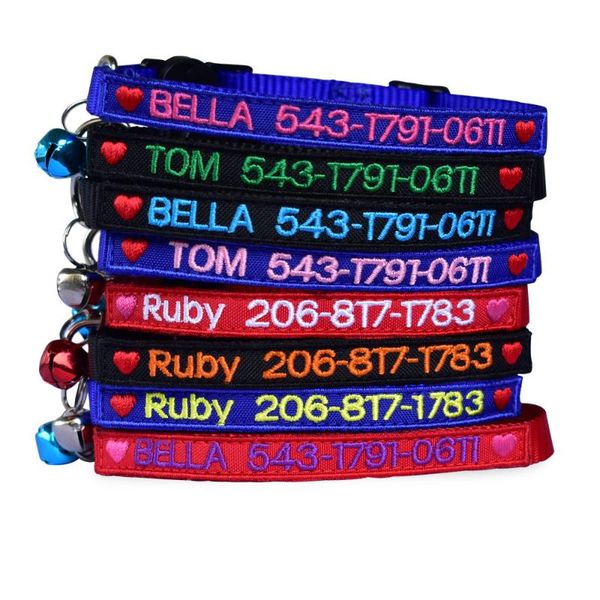 cat collars & leads custom embroidery collar with heart diy charms personalized and bell breakaway printed pet names phone number
cat collars & leads custom embroidery collar with heart diy charms personalized and bell breakaway printed pet names phone number