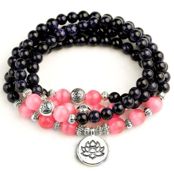 beaded, strands ,6mm blue sand stone with 8mm pink opal beads strand charm bracelet or necklace lotus buddha yoga 108 mala women, Black
beaded, strands ,6mm blue sand stone with 8mm pink opal beads strand charm bracelet or necklace lotus buddha yoga 108 mala women, Black