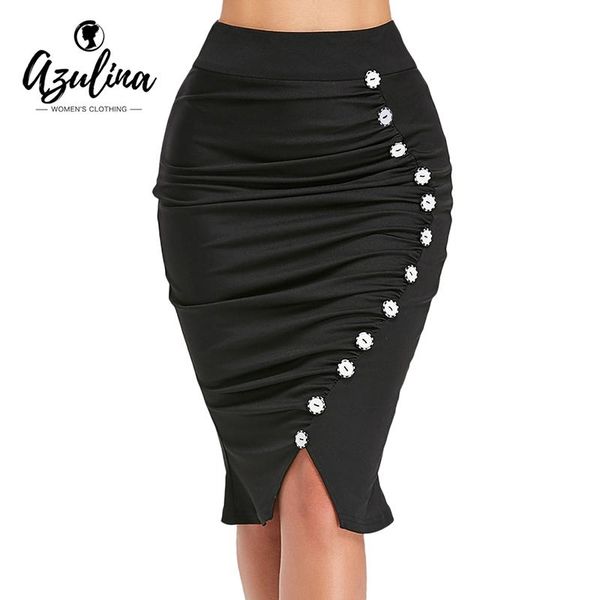 skirts azulina buttons slit front fishtail skirt female elastic high waist knee length women fall black bodycon bottoms
skirts azulina buttons slit front fishtail skirt female elastic high waist knee length women fall black bodycon bottoms