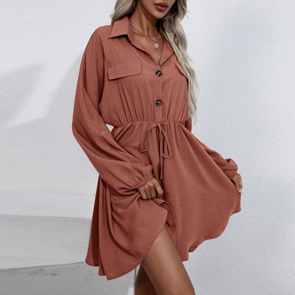 casual dresses women dress summer 2021 elegant long sleeve a-line mini turn down collar buttons high waist slim vestido, Black;gray
casual dresses women dress summer 2021 elegant long sleeve a-line mini turn down collar buttons high waist slim vestido, Black;gray