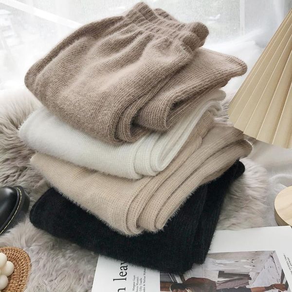 soft thicken mohair women pants winter homewear all match solid wide leg knitted loose casual ankle length female beige women's & capri, Black;white
soft thicken mohair women pants winter homewear all match solid wide leg knitted loose casual ankle length female beige women's & capri, Black;white