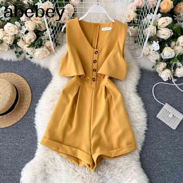 summer rompers womens short fashion solid vest bodysuit ladies casual overall elegant vintage jumpsuit korean 210512, Black;white
summer rompers womens short fashion solid vest bodysuit ladies casual overall elegant vintage jumpsuit korean 210512, Black;white