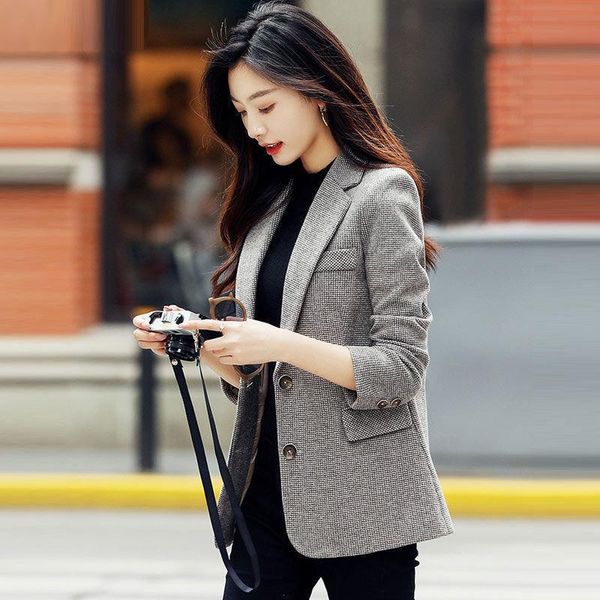 women's suits & blazers women 2021 spring fashion striped coat vintage long sleeve female slim office lady blazer outwear x2, White;black
women's suits & blazers women 2021 spring fashion striped coat vintage long sleeve female slim office lady blazer outwear x2, White;black