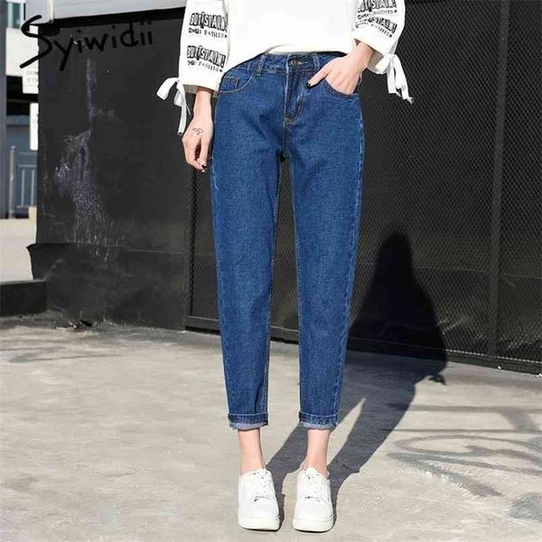 mom jeans blue womens denim pants high waist boyfriend for women harem pants high street cotton 210809
mom jeans blue womens denim pants high waist boyfriend for women harem pants high street cotton 210809