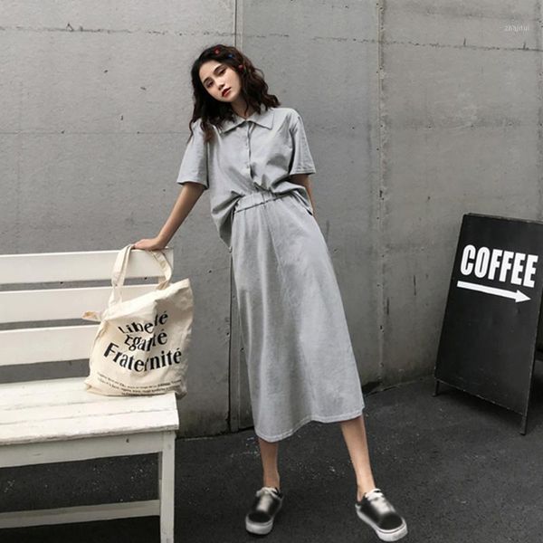 two piece dress women casual loose shirt fashion skirt cotton blend solid two-piece set, White
two piece dress women casual loose shirt fashion skirt cotton blend solid two-piece set, White