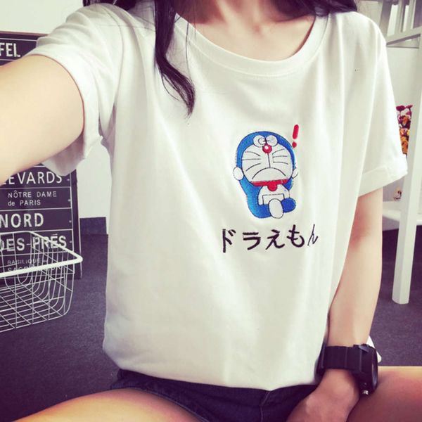 women's t-shirt summer robot cat t'ao female cartoon short loose half sleeve clothes korean student friend exxn, White
women's t-shirt summer robot cat t'ao female cartoon short loose half sleeve clothes korean student friend exxn, White