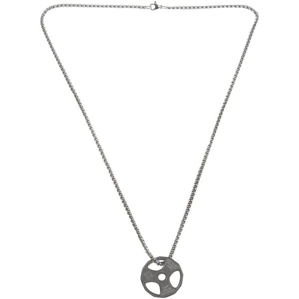 chains stainless steel fitness necklace cool weight plate pendant barbell dumbbell weightlifting bodybuilding sports jewelry, Silver
chains stainless steel fitness necklace cool weight plate pendant barbell dumbbell weightlifting bodybuilding sports jewelry, Silver