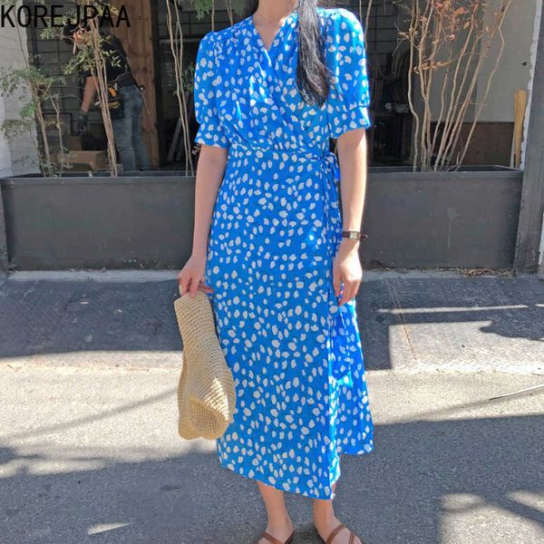 korejpaa women dress summer korean chic ladies fresh sweet floral v-neck cross tie waist puff sleeve vestidos 210526, White
korejpaa women dress summer korean chic ladies fresh sweet floral v-neck cross tie waist puff sleeve vestidos 210526, White