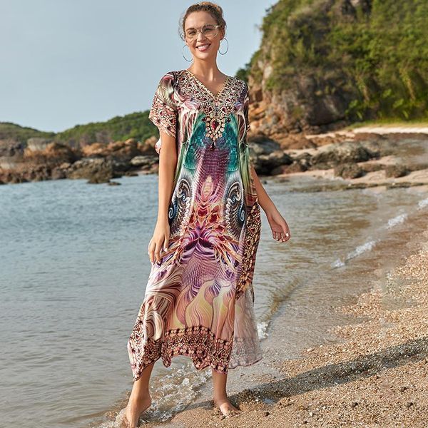 casual dresses 2021 v-neck bats sleeve side split summer dress tunic woman beach wear boho printed maxi for women n1185, Black;gray
casual dresses 2021 v-neck bats sleeve side split summer dress tunic woman beach wear boho printed maxi for women n1185, Black;gray