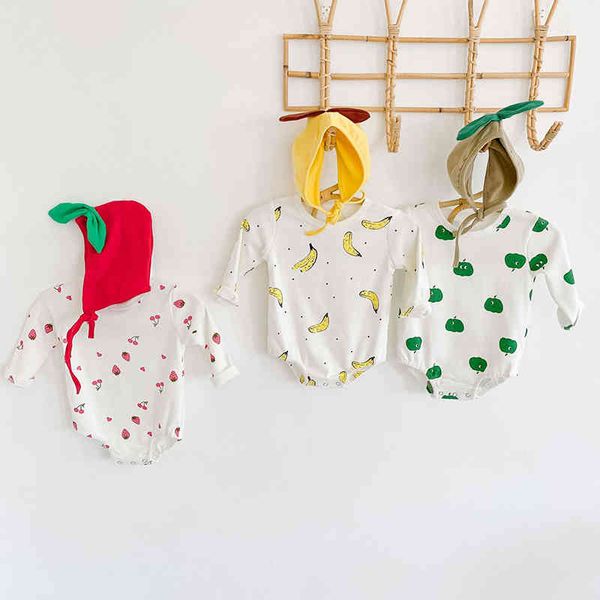 spring autumn toddler clothing baby girls fruits printing rompers + hat kids girl long sleeve 210429, Blue
spring autumn toddler clothing baby girls fruits printing rompers + hat kids girl long sleeve 210429, Blue