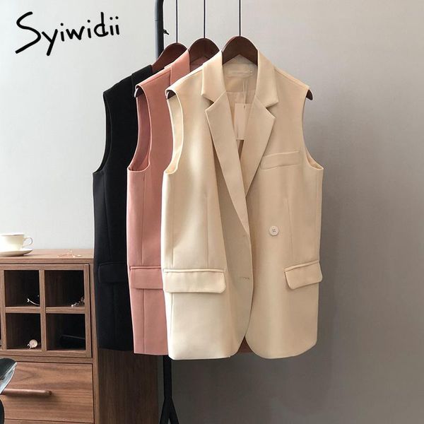 women's vests syiwidii korean fashion women blazer waistcoat office lady loose sleeveless coat fall 2021 long notched suit vest outerwe, Black;white
women's vests syiwidii korean fashion women blazer waistcoat office lady loose sleeveless coat fall 2021 long notched suit vest outerwe, Black;white