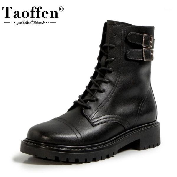 boots taoffen real leather women ankle buckle zipper flats shoes cross strap round toe warm daily footwear size 35-391, Black
boots taoffen real leather women ankle buckle zipper flats shoes cross strap round toe warm daily footwear size 35-391, Black