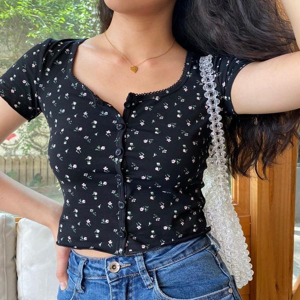 women's t-shirt slim high waist open navel short round neck floral sleeve cardigan, White
women's t-shirt slim high waist open navel short round neck floral sleeve cardigan, White