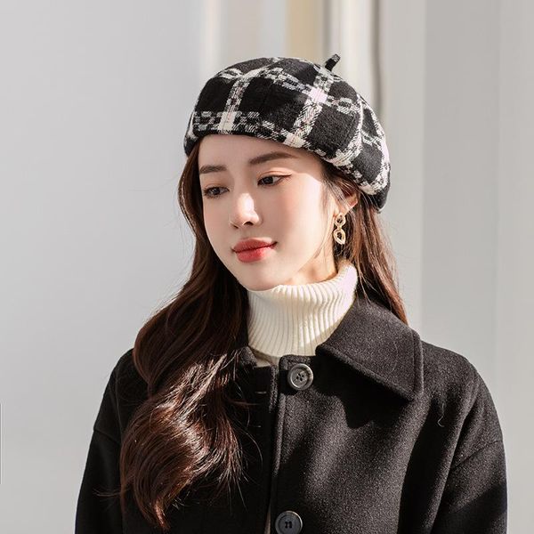 berets simple women wool beret for elegant lady winter female cotton hats plaid vintage octagonal casual boina autumn girl cap, Blue;gray
berets simple women wool beret for elegant lady winter female cotton hats plaid vintage octagonal casual boina autumn girl cap, Blue;gray