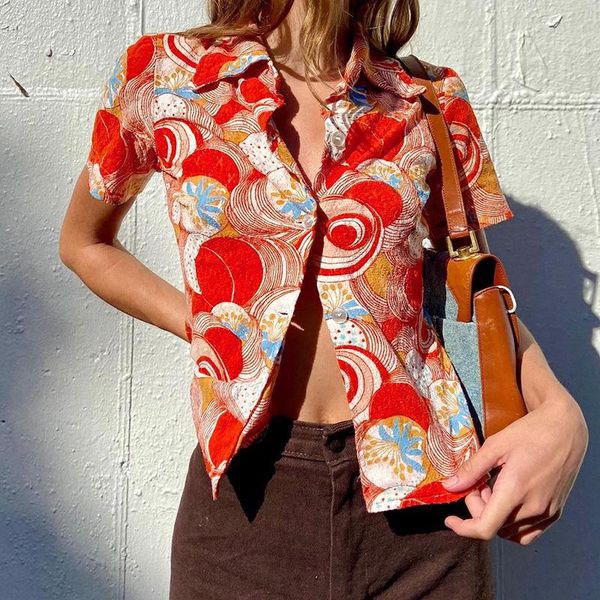 women's t-shirt summer loose and casual women\u2021s personality printing cardigan fashion short sleeve lapel single-breasted shirt, White
women's t-shirt summer loose and casual women\u2021s personality printing cardigan fashion short sleeve lapel single-breasted shirt, White