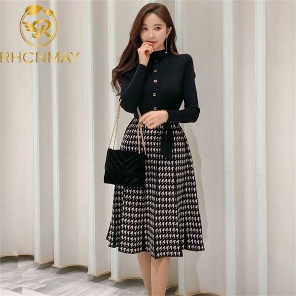 winter women's korean style knit dress fashion turtlenck sweater spliced plaid high waist a-line vestidos knee length 211119, Black;gray
winter women's korean style knit dress fashion turtlenck sweater spliced plaid high waist a-line vestidos knee length 211119, Black;gray