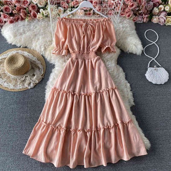 summer elegant women puff sleeve ruffled midi dress vintage female high waist beach fairy 210423, Black;gray
summer elegant women puff sleeve ruffled midi dress vintage female high waist beach fairy 210423, Black;gray