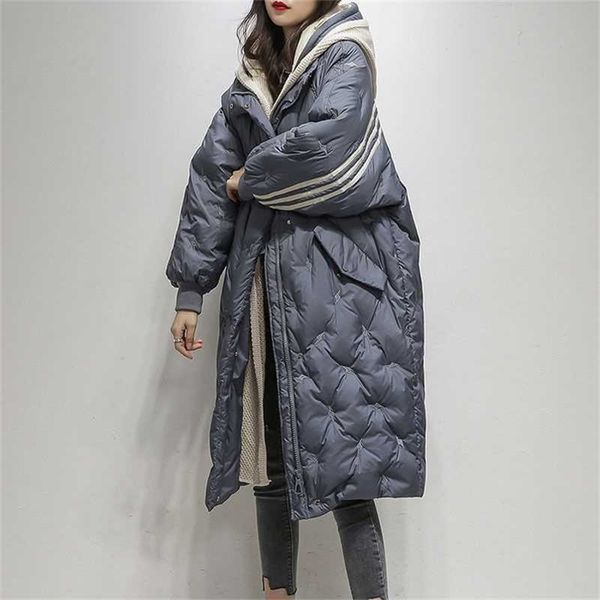 hooded 90 white duck down coat women long jacket winter loose jackets female overcoat fashion thick parkas lady outwears 210927, Black
hooded 90 white duck down coat women long jacket winter loose jackets female overcoat fashion thick parkas lady outwears 210927, Black