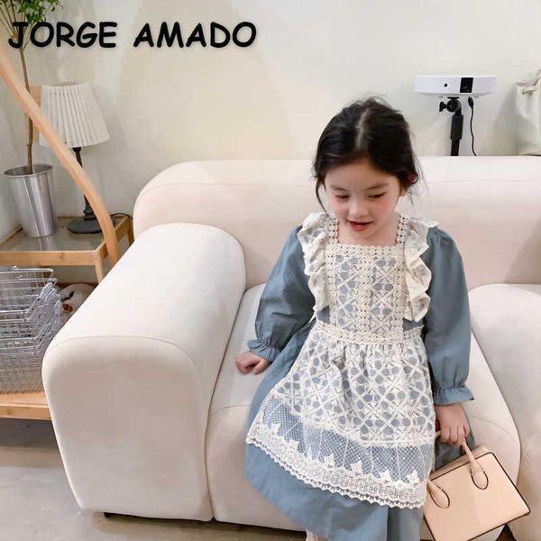 korean style spring girls dress long sleeves lace fake two princess dresses children clothes e683 210610, Red;yellow
korean style spring girls dress long sleeves lace fake two princess dresses children clothes e683 210610, Red;yellow