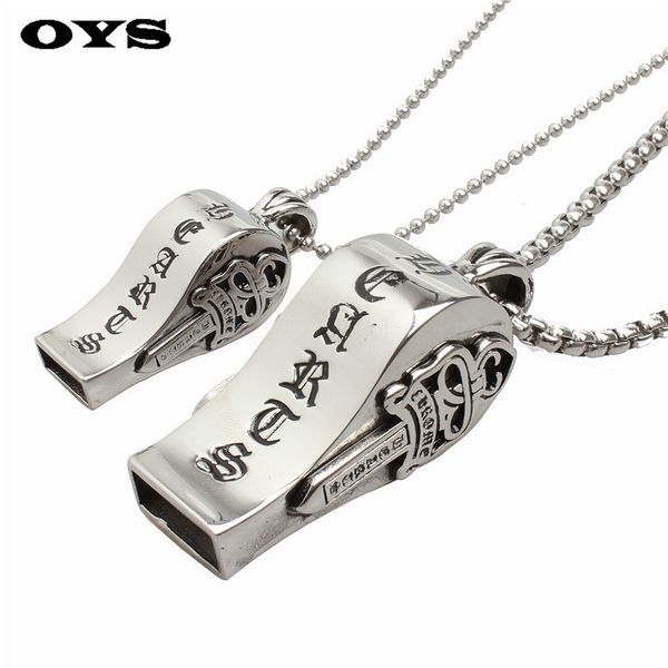 chrome tide brand necklace ins stainless steel men's titanium crow whistle hearts, Silver
chrome tide brand necklace ins stainless steel men's titanium crow whistle hearts, Silver