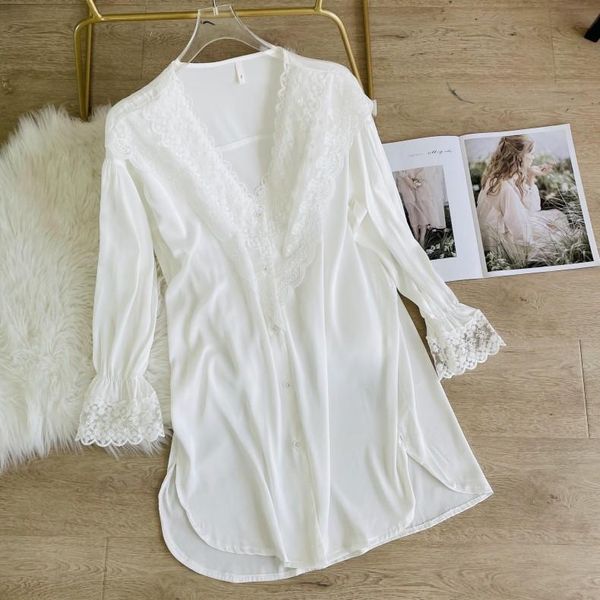 women's sleepwear loose nightgown women satin nightdress sleep dress soft home dressing gown lace nightwear intimate lingerie, Black;red
women's sleepwear loose nightgown women satin nightdress sleep dress soft home dressing gown lace nightwear intimate lingerie, Black;red
