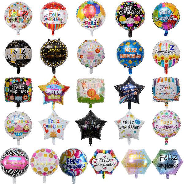 100pcs wholesale 18 inch spanish happy birthday foil balloons mix style birthday party decoration helium inflatable balao globos
100pcs wholesale 18 inch spanish happy birthday foil balloons mix style birthday party decoration helium inflatable balao globos