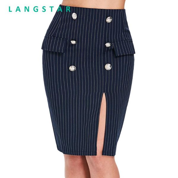 skirts langstar striped slit hem bodycon skirt knee-length button pockets office split elegant women's, Black
skirts langstar striped slit hem bodycon skirt knee-length button pockets office split elegant women's, Black
