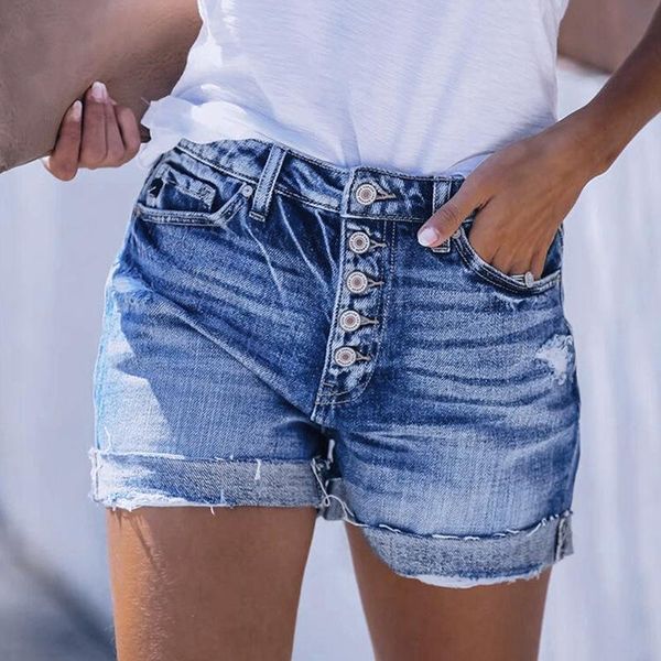 women's jeans college students elastic ripped denim shorts style 2021 button, Blue
women's jeans college students elastic ripped denim shorts style 2021 button, Blue