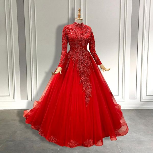 party dresses long sleeve high neck luxury beaded embroidery dubai women muslim puffy ball gown red tulle evening 2021, White;black
party dresses long sleeve high neck luxury beaded embroidery dubai women muslim puffy ball gown red tulle evening 2021, White;black