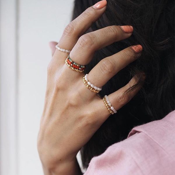 wedding rings boho natural stone jewelry for women ring set couple freshwater pearl stainless steel adjustable, Slivery;golden
wedding rings boho natural stone jewelry for women ring set couple freshwater pearl stainless steel adjustable, Slivery;golden